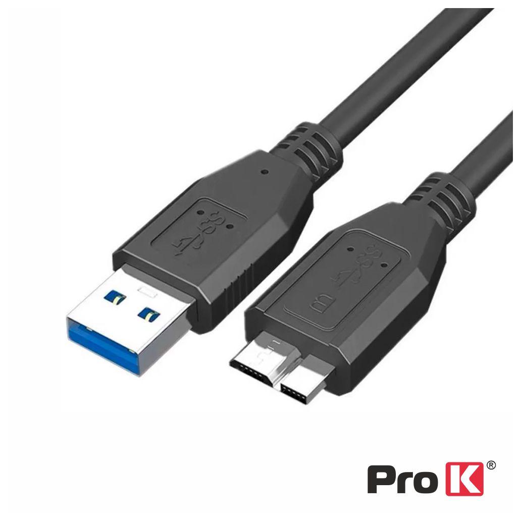 (imagem para) Cabo USB-A 3.0 Macho / Micro USB-B Macho 1.8m PROK